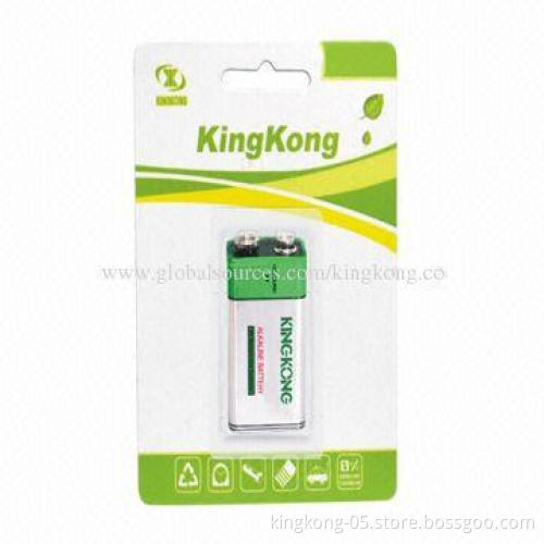 Super Power Alkaline Battery 6LR61 with 9V Voltage, Aluminum Jacket